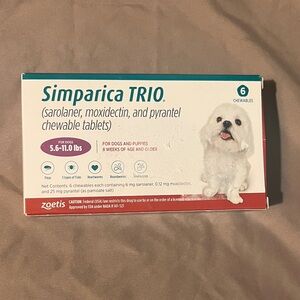 6 NEW Simparica Trio Chewable Tablets for Dogs
